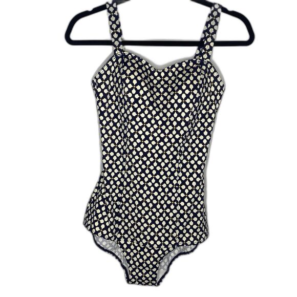 Tu Swimsuit Size US 8 10 Navy Yellow Lightly Padded Bust Adjustable Straps UK 12 - Picture 2 of 10